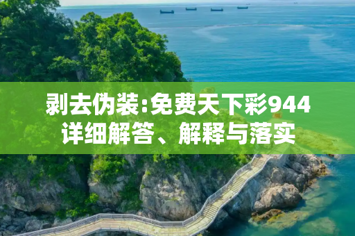 剥去伪装:免费天下彩944详细解答、解释与落实