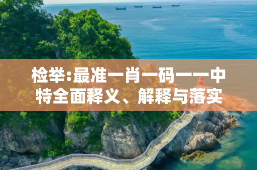 检举:最准一肖一码一一中特全面释义、解释与落实