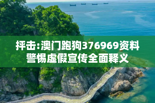 抨击:澳门跑狗376969资料警惕虚假宣传全面释义