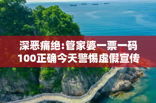深恶痛绝:管家婆一票一码100正确今天警惕虚假宣传、全面解答与解释