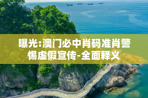 曝光:澳门必中肖码准肖警惕虚假宣传-全面释义