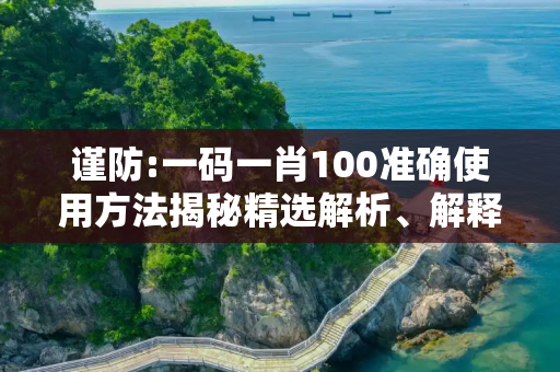 谨防:一码一肖100准确使用方法揭秘精选解析、解释与落实